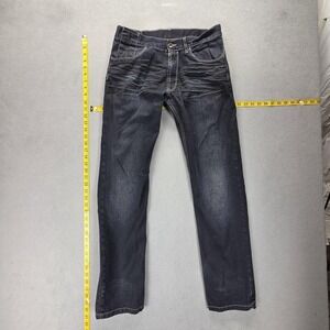 VTG Levis Engineered Jeans Womens 16 Blue Dark Wash Zip Fly Whiskers Honeycomb‎